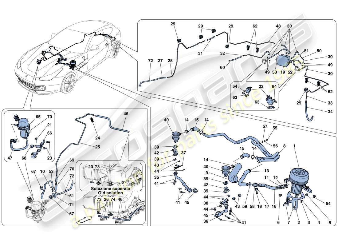 Ferrari GTC4 Lusso (USA) secondary air system Parts Diagram