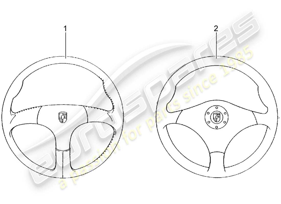 Porsche Classic accessories (1950) SPORTS STEERING WHEEL - WITHOUT: - AIRBAG Part Diagram