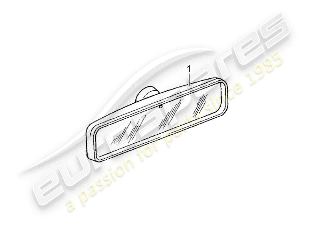 Porsche Classic accessories (1950) rear view mirror inner Part Diagram