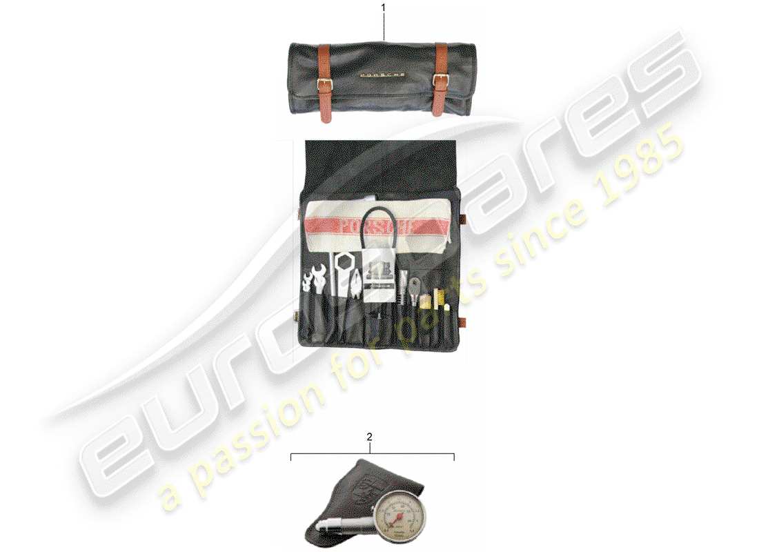 Porsche Classic accessories (1963) TOOL KIT BAG Part Diagram