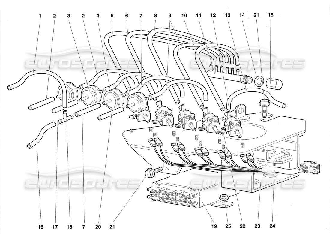 Lamborghini Diablo Roadster (1998) Climate Control Parts Diagram