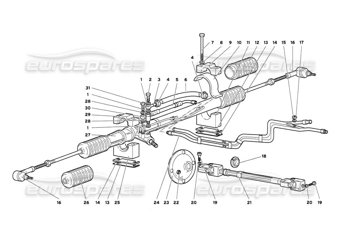 Lamborghini Diablo 6.0 (2001) Steering Parts Diagram