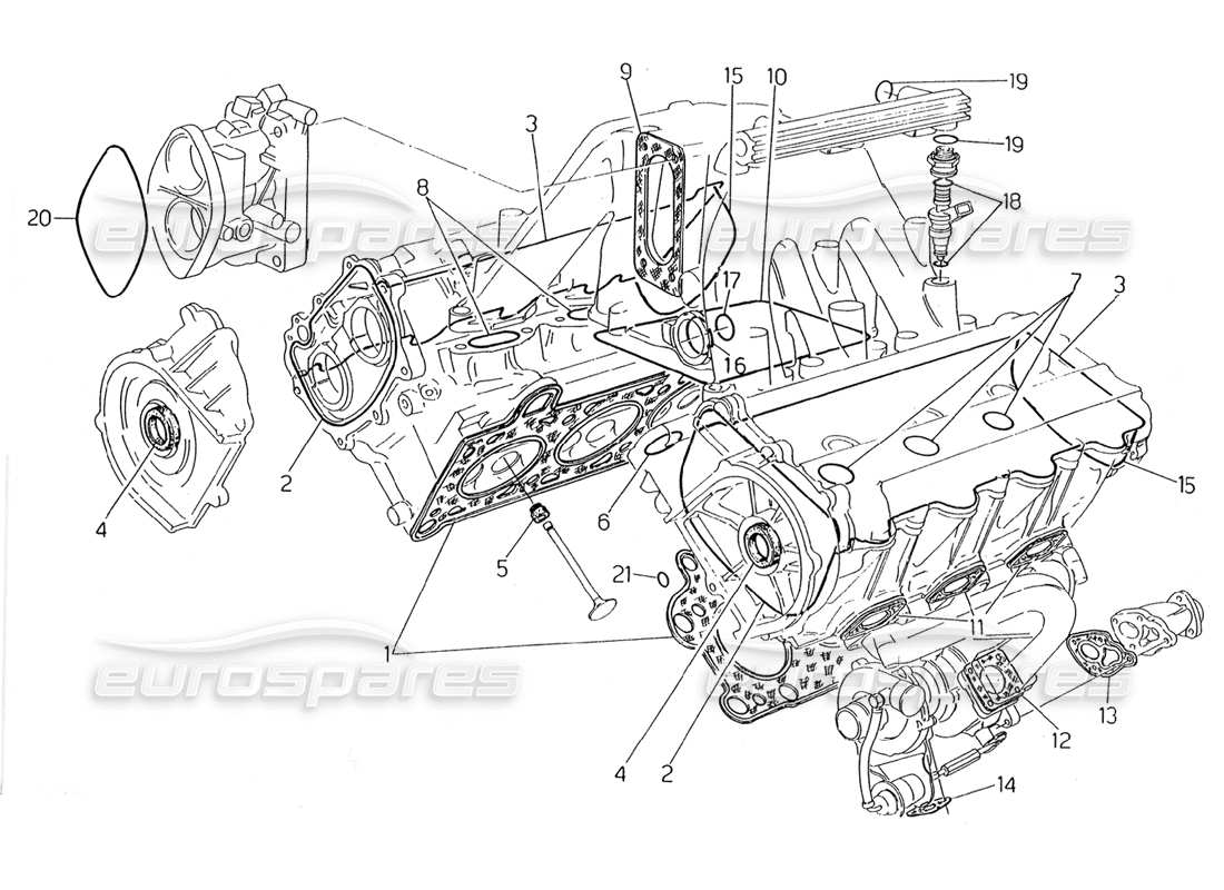 Maserati 2.24v Heads Gasket Set and Rubbers Parts Diagram