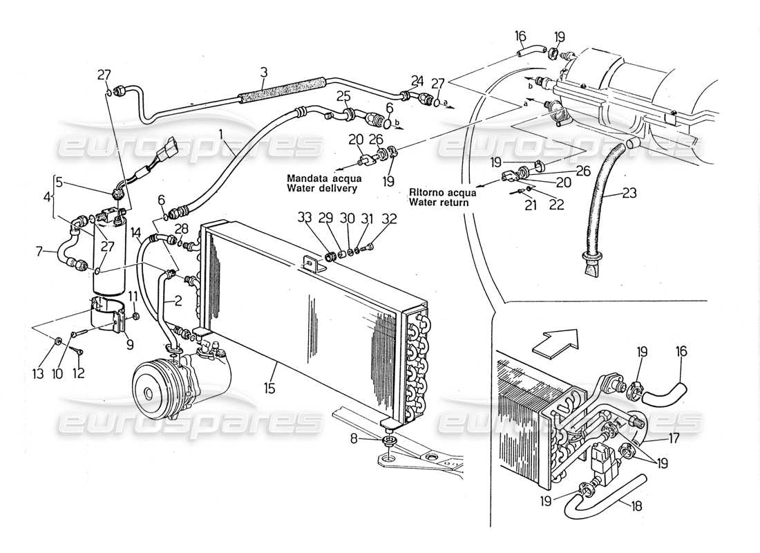 Maserati 2.24v air conditioning system Parts Diagram