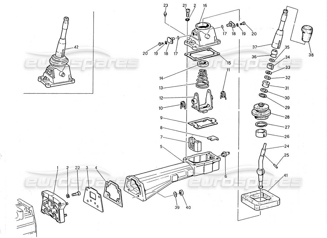 Maserati 2.24v Transmission - Outside Controls Parts Diagram