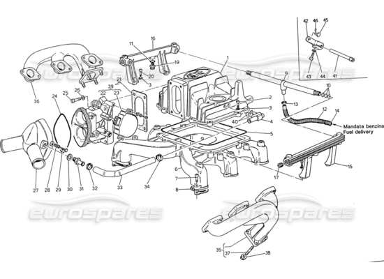 a part diagram from the Maserati 222 / 222E Biturbo parts catalogue