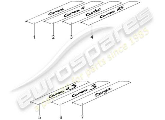 a part diagram from the Porsche Classic accessories (2019) parts catalogue