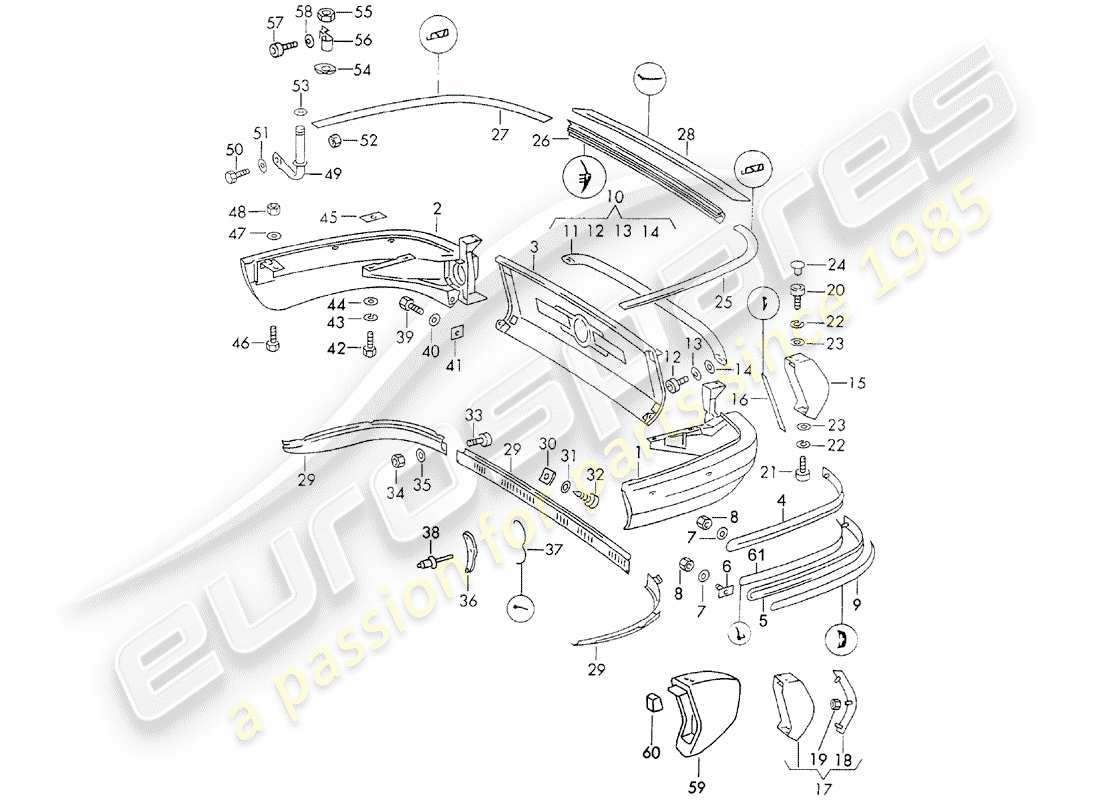 Porsche 911 (1972) BUMPER Part Diagram