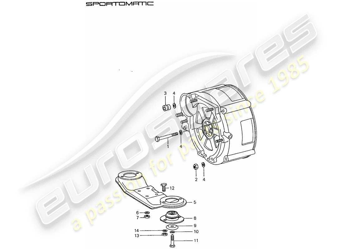 Porsche 911 (1974) TRANSMISSION SUSPENSION Part Diagram