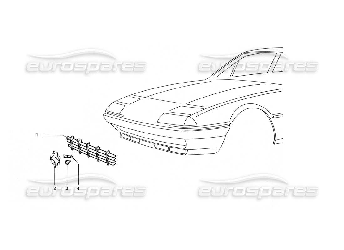Ferrari 412 (Coachwork) Front Grill Parts Diagram