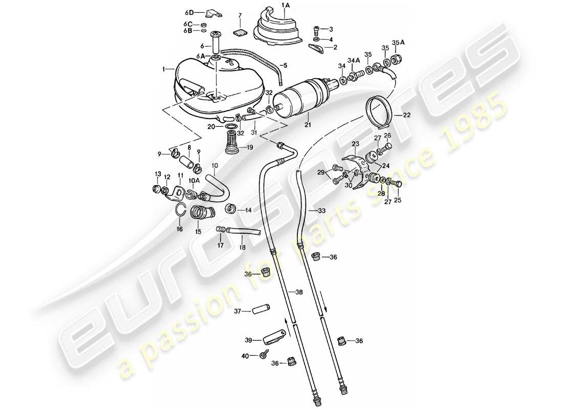 Porsche 911 (1978) fuel system Part Diagram