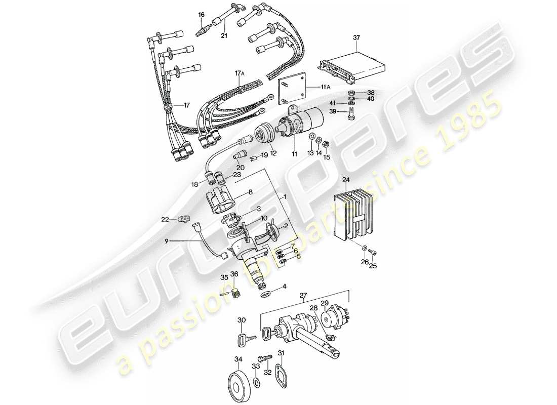 Porsche 911 (1978) ENGINE ELECTRICS - STEERING LOCK Part Diagram