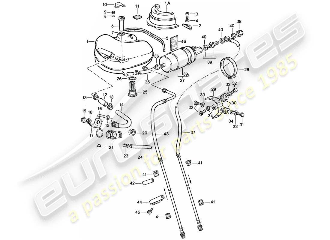 Porsche 911 (1984) fuel system Part Diagram