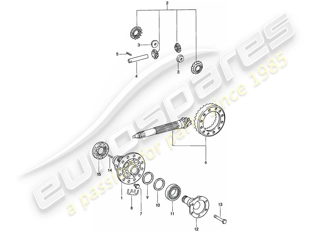 Porsche 911 (1984) DIFFERENTIAL Part Diagram