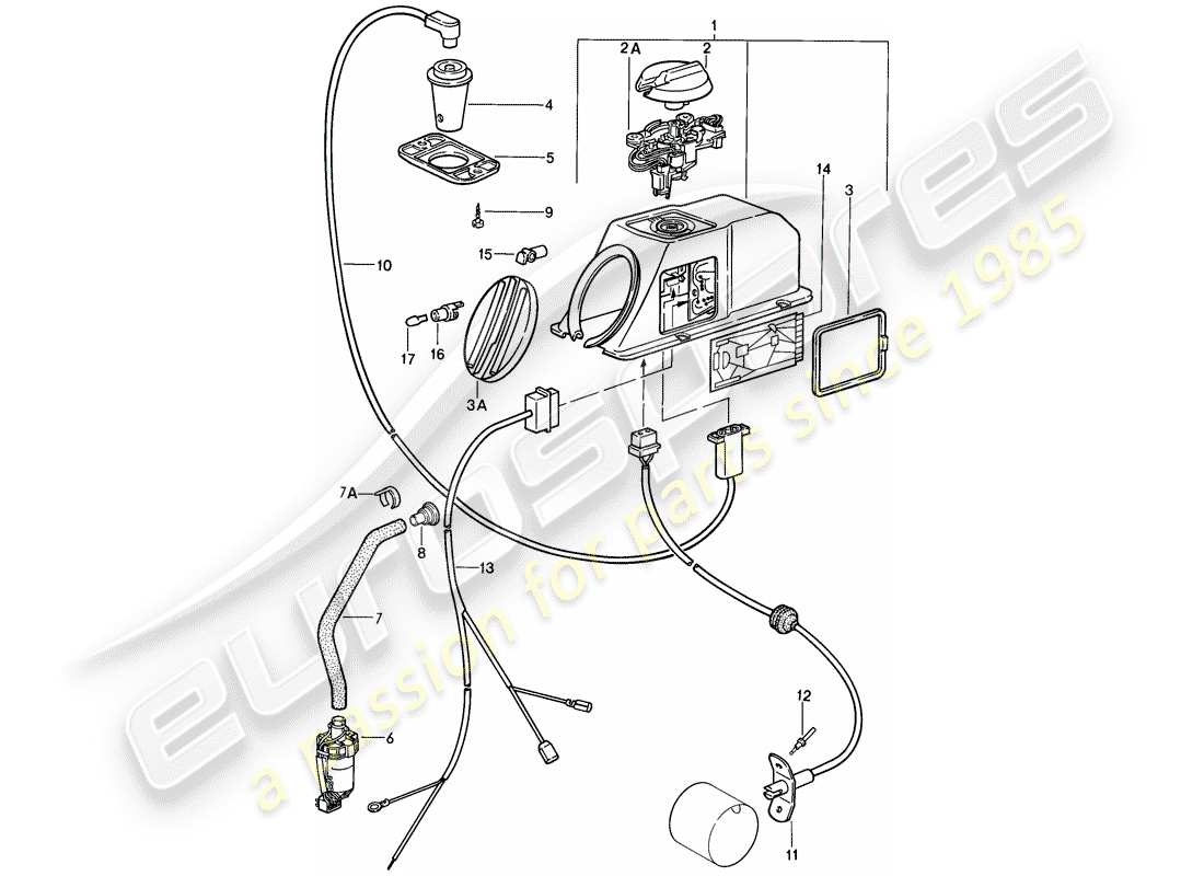 Porsche 911 (1984) HEATING SYSTEM 1 Part Diagram