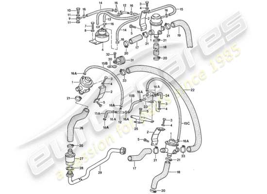 a part diagram from the Porsche 911 (1985) parts catalogue