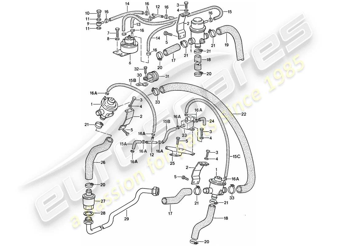Porsche 911 (1986) AIR INJECTION Part Diagram