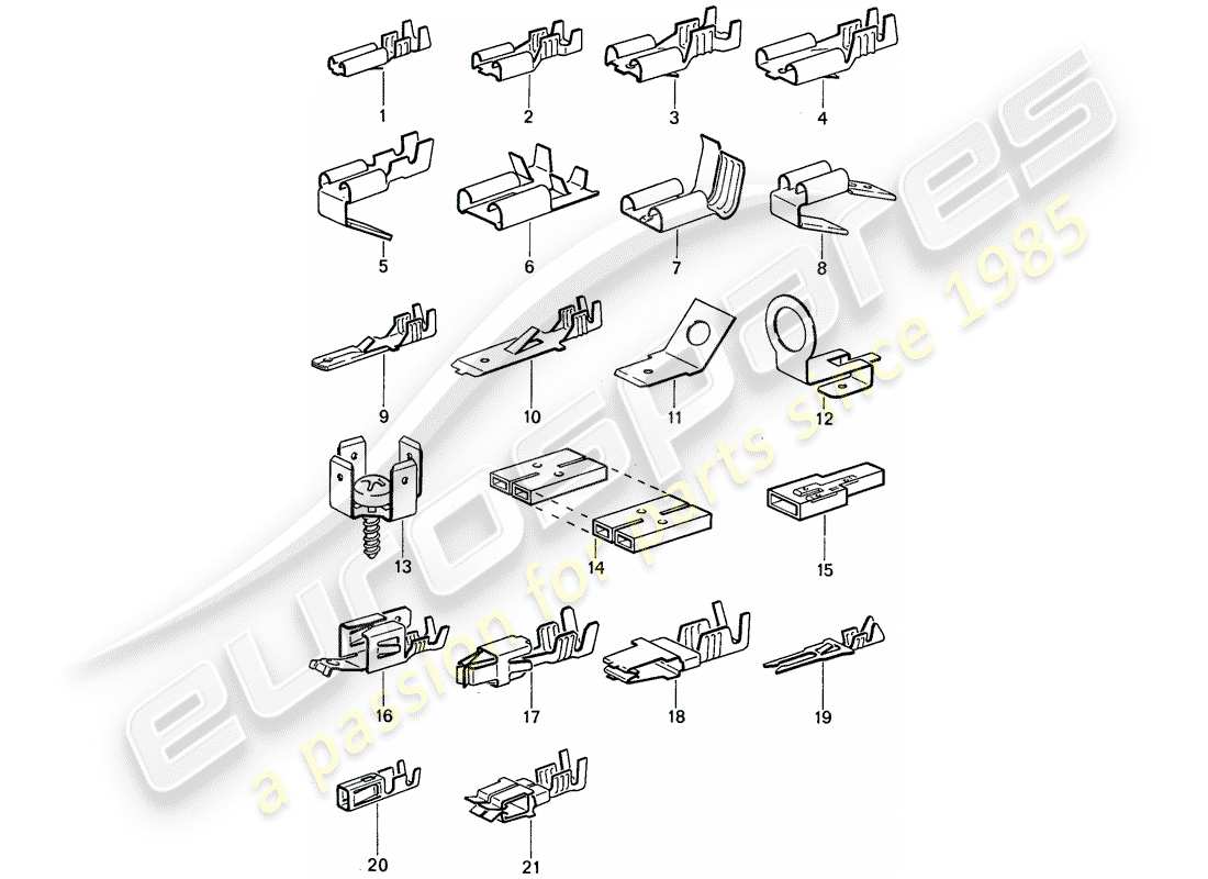 Porsche 911 (1986) MALE BLADE TERMINAL - PUSH-ON CONNECTOR Part Diagram