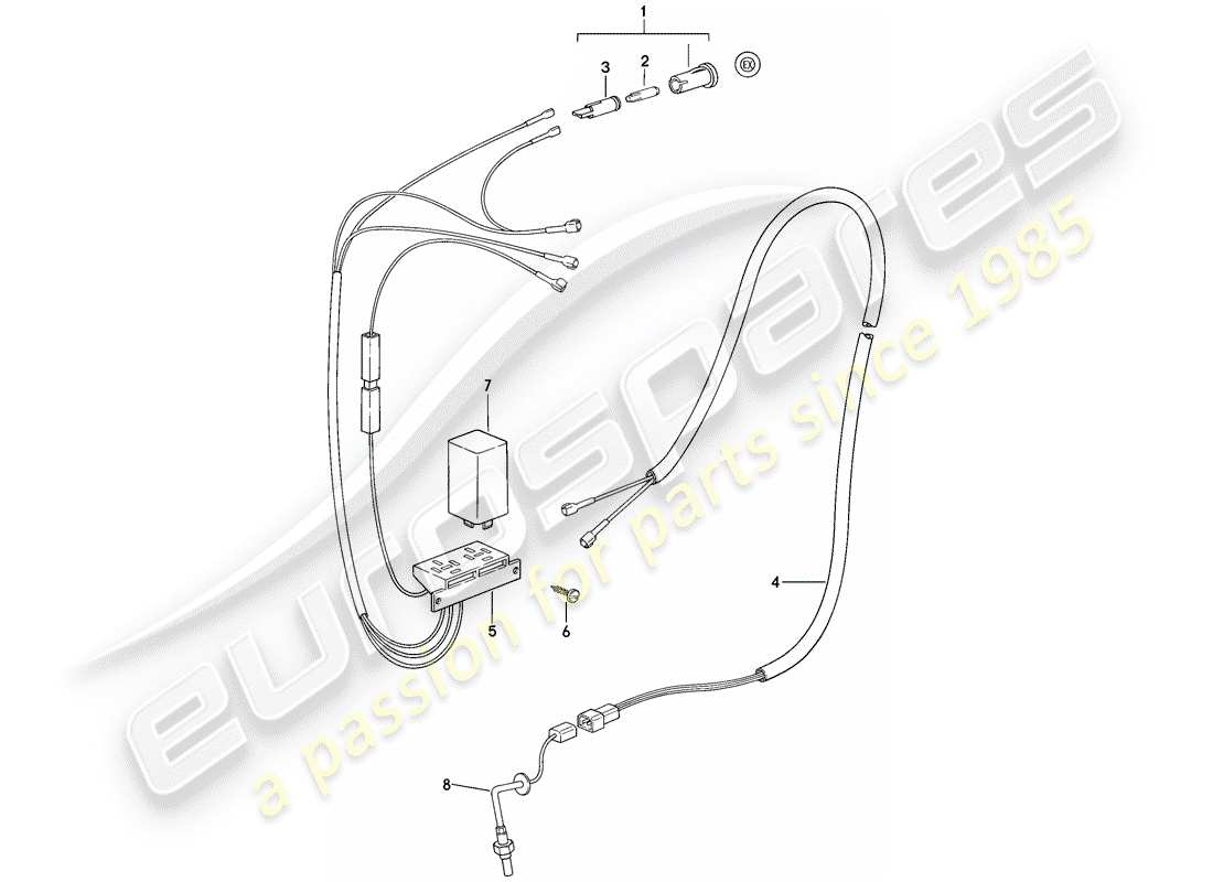 Porsche 911 (1986) EMISSION CONTROL Part Diagram