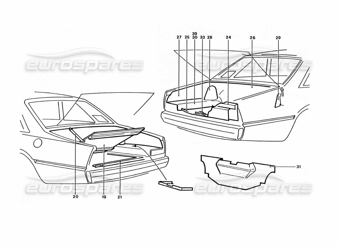 Ferrari 400 GT / 400i (Coachwork) BOOT LID (Variations) Parts Diagram