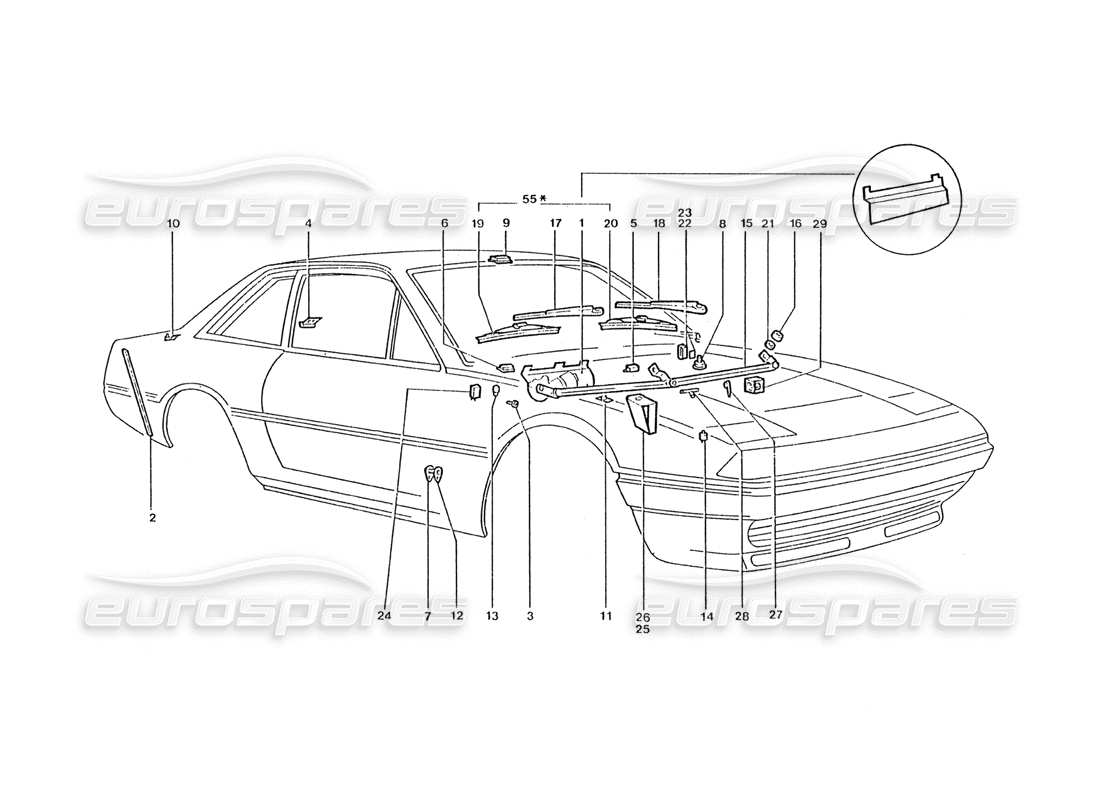 Ferrari 400 GT / 400i (Coachwork) Wiper Motor & Wiper arms Parts Diagram