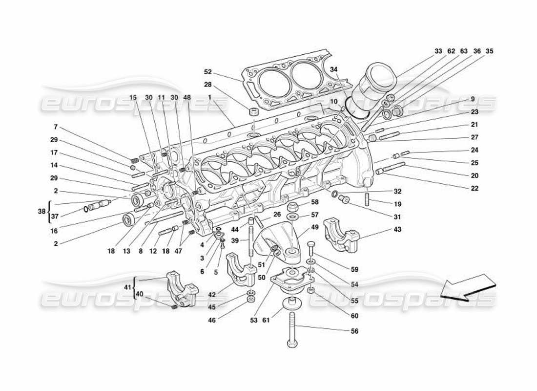 Ferrari 550 Barchetta crankcase Parts Diagram