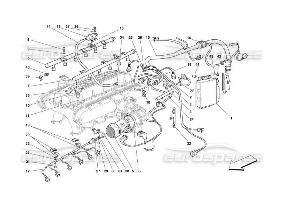 Ferrari 550 Barchetta Injection Device Parts Diagram