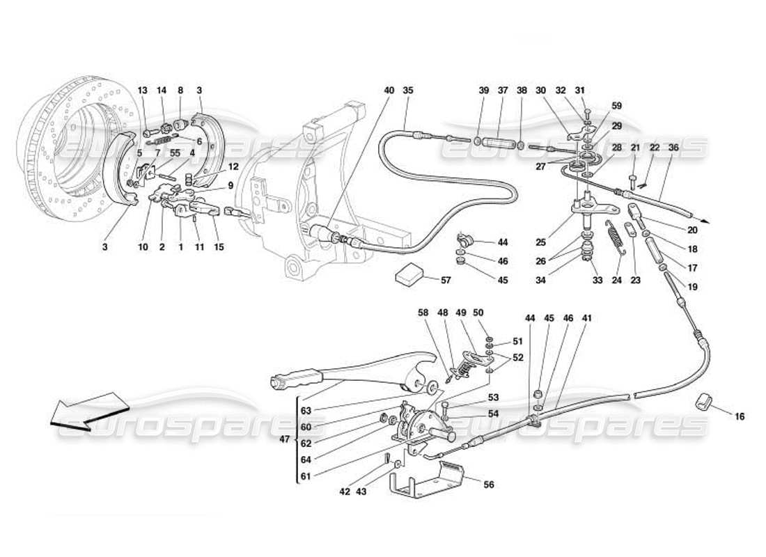 Ferrari 550 Barchetta Hand-Brake Control Parts Diagram