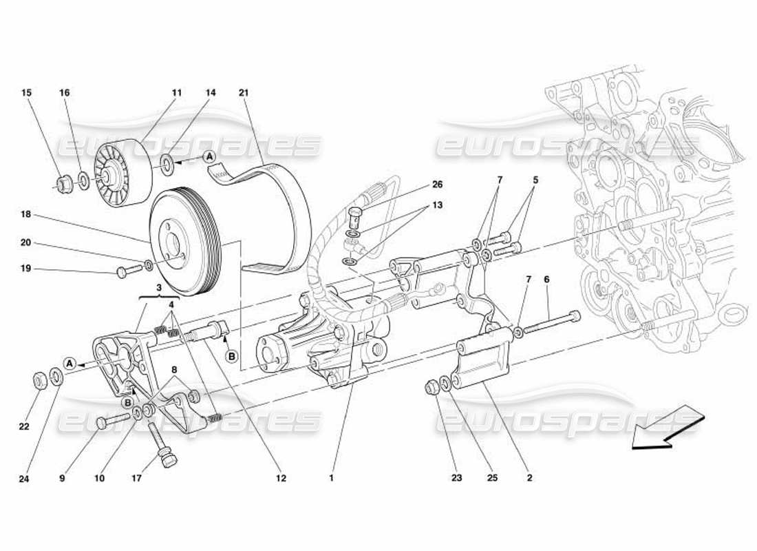 Ferrari 550 Barchetta Hydraulic Steering Pumps Parts Diagram