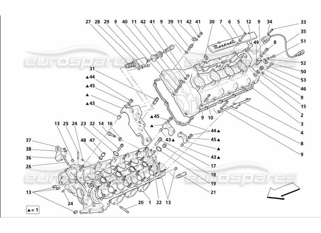 Maserati 4200 Coupe (2005) LH Cylinder Head Parts Diagram