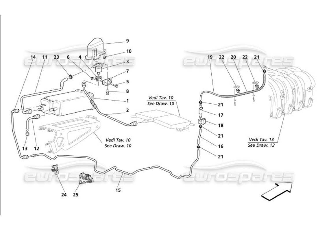 Maserati 4200 Coupe (2005) Antievaporation Device -Not for USA and CDN- Parts Diagram