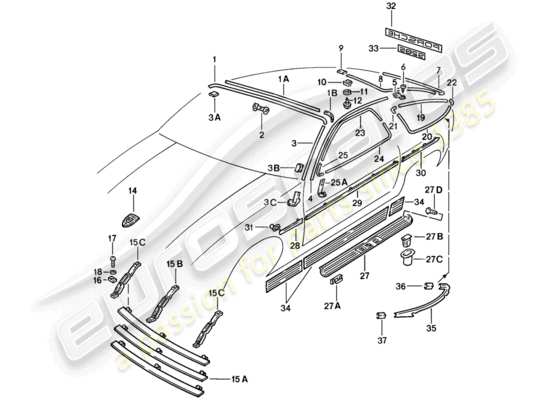 a part diagram from the Porsche 928 (1984) parts catalogue
