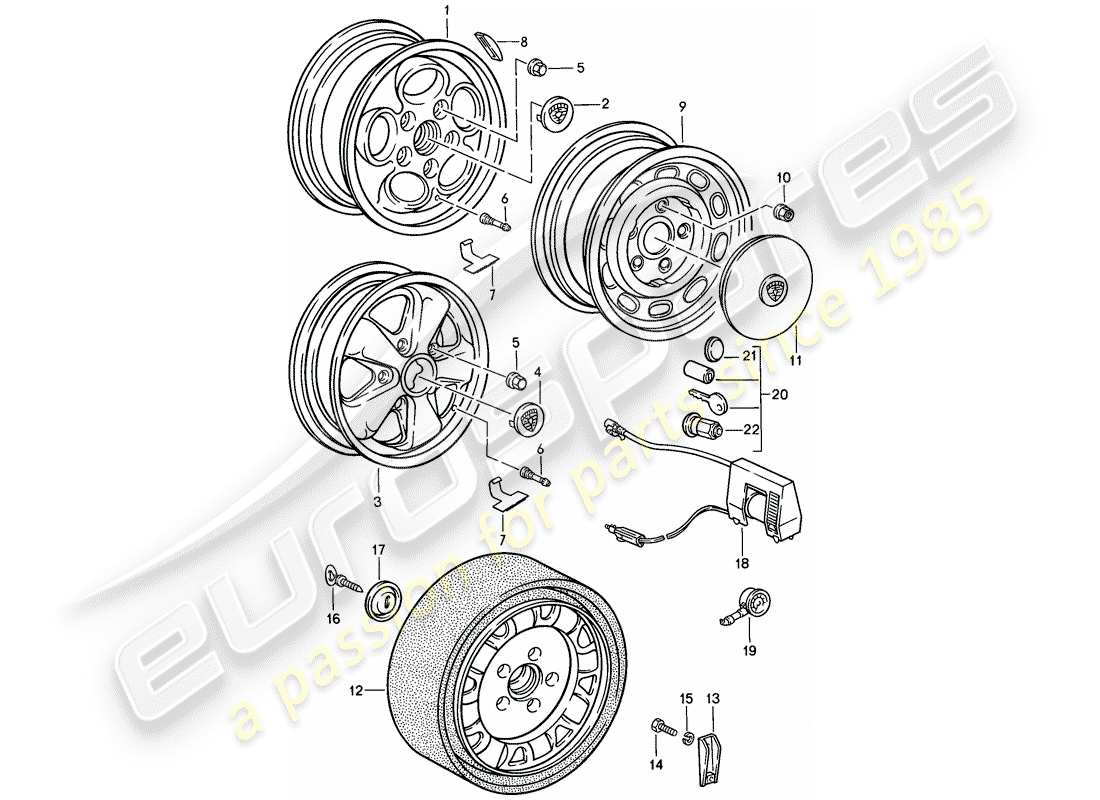 Porsche 944 (1986) DISC WHEEL - D >> - MJ 1986 Part Diagram