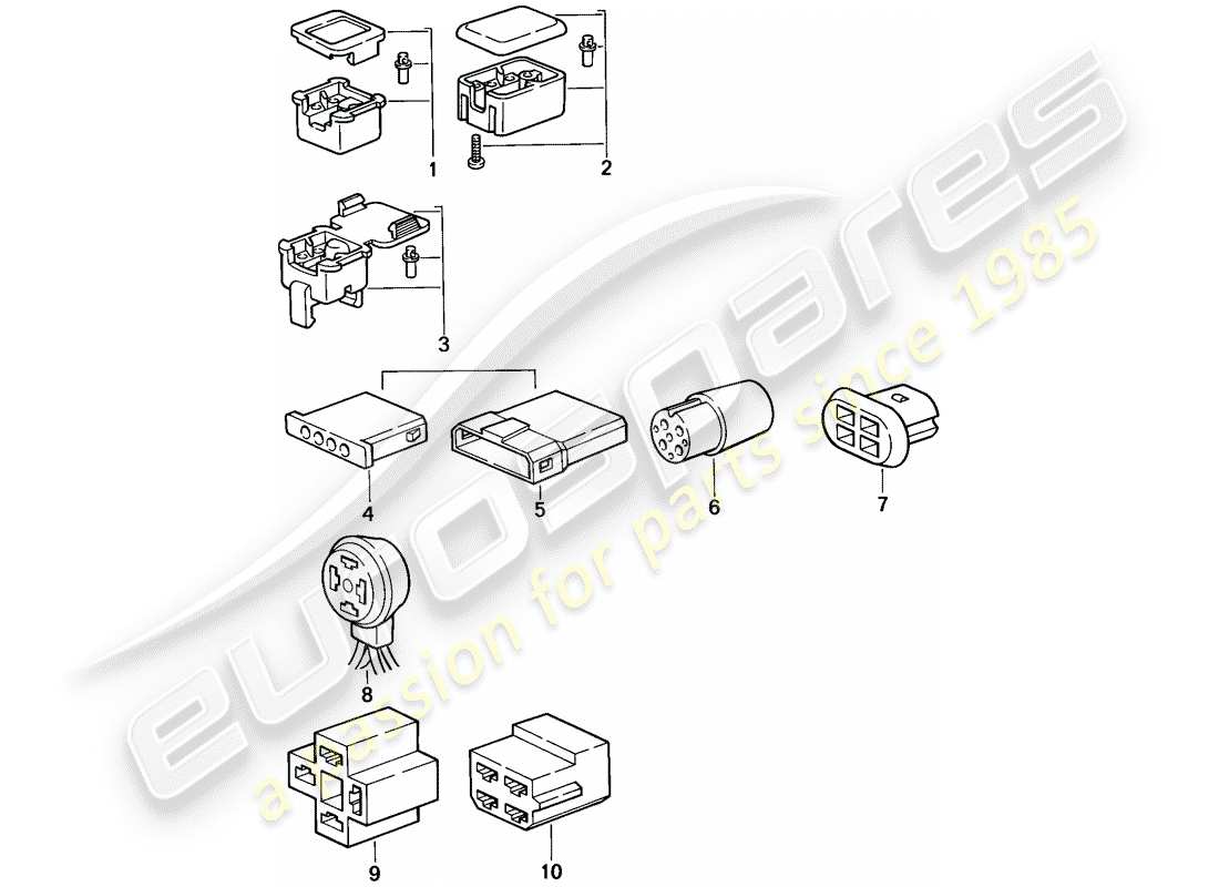 Porsche 944 (1988) CONNECTOR HOUSING - 4-POLE Part Diagram