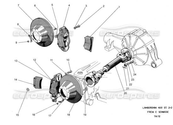 a part diagram from the Lamborghini 400 parts catalogue