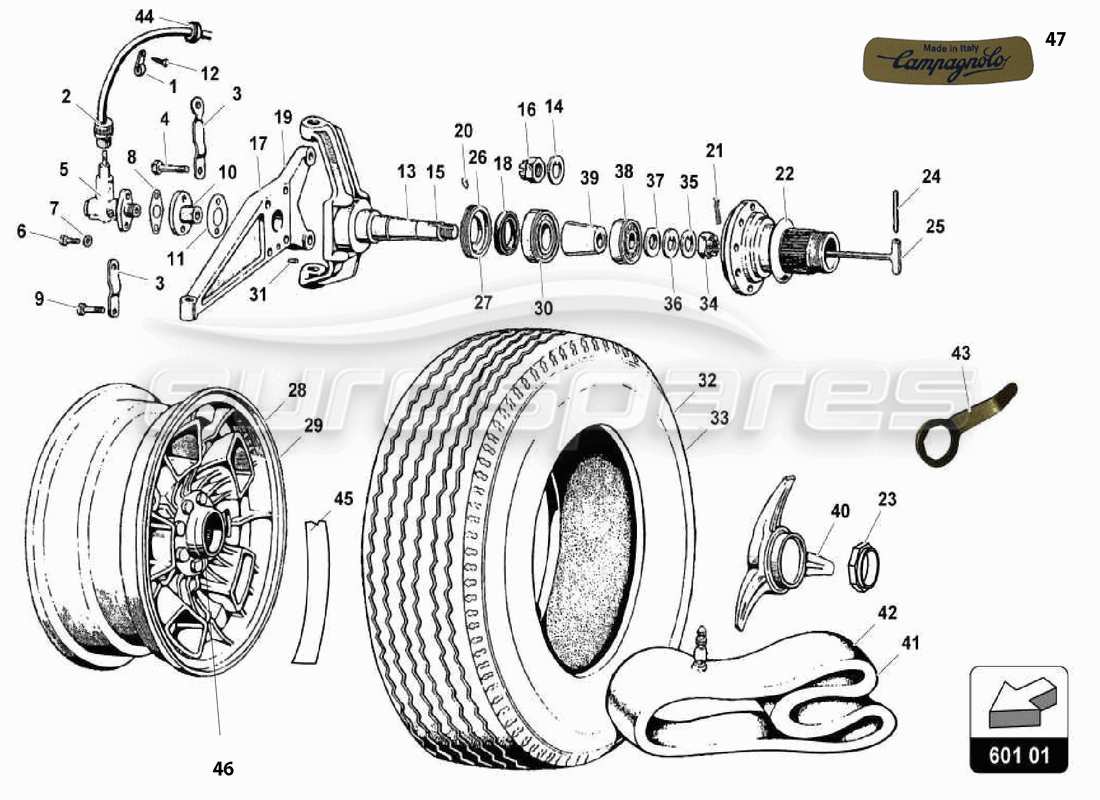 Lamborghini Miura P400 Tyres Parts Diagram