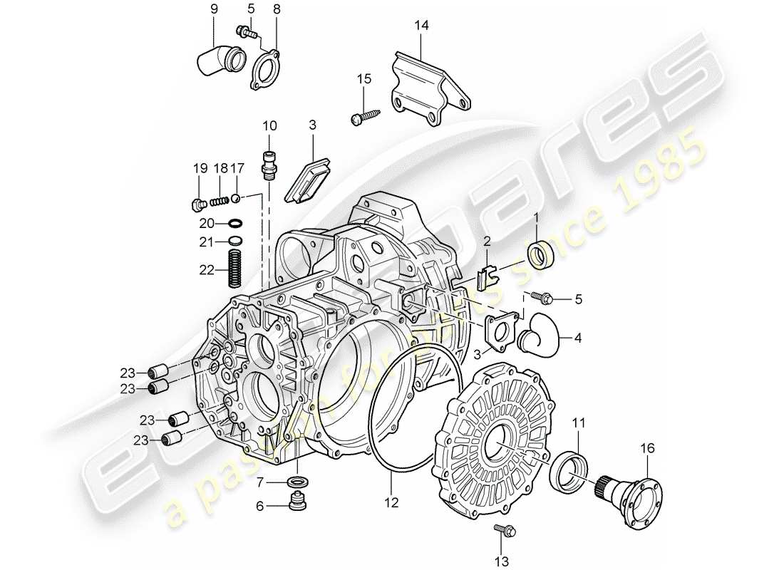 Porsche 996 T/GT2 (2002) TRANSMISSION CASE Part Diagram