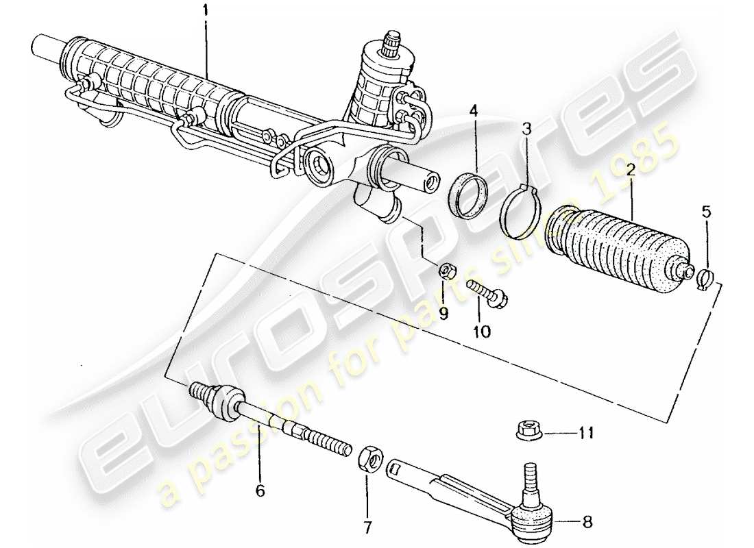 Porsche 996 T/GT2 (2002) POWER STEERING - STEERING GEAR - STEERING PARTS Part Diagram