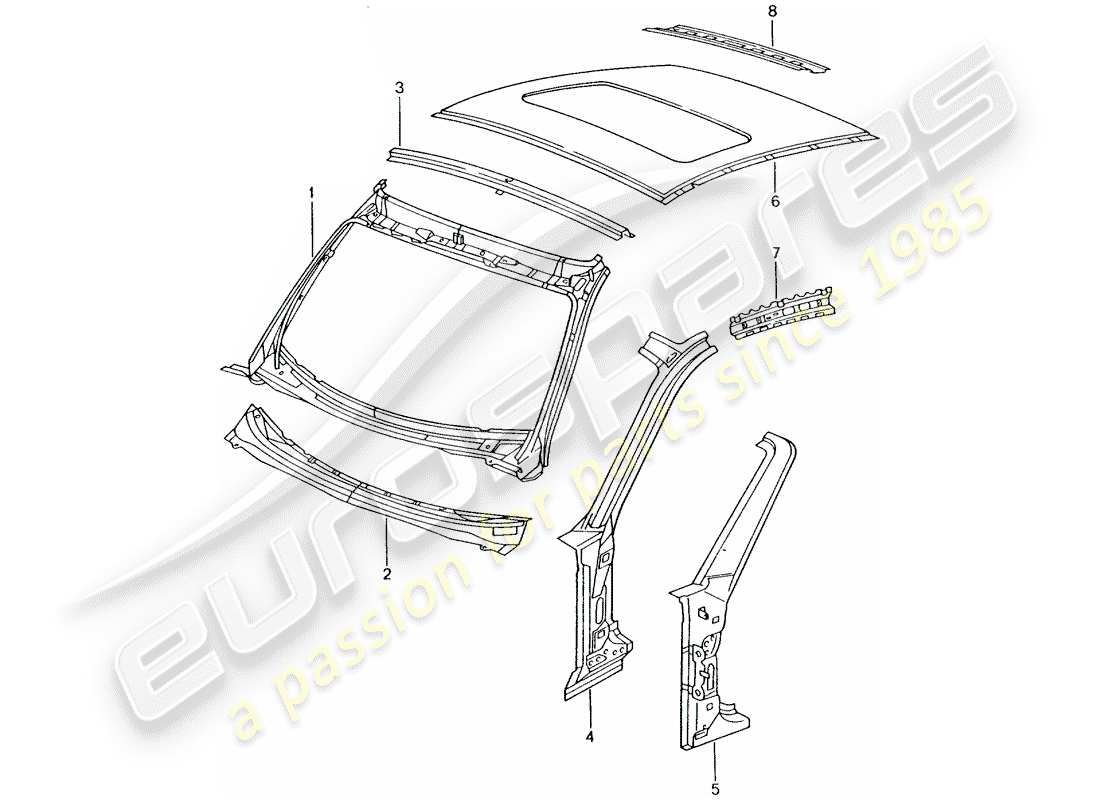 Porsche 996 T/GT2 (2002) COWL Part Diagram