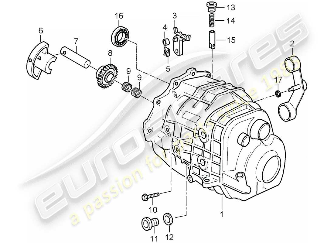 Porsche Boxster 986 (2001) transmission case - transmission cover Part Diagram