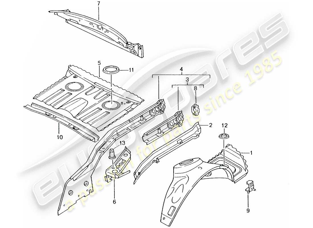 Porsche Boxster 986 (2001) REAR END - SINGLE PARTS Part Diagram