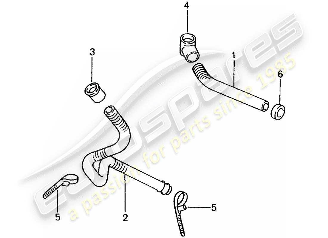 Porsche Boxster 986 (2004) WATER DRAIN PIPE - FOR - HEATER - AIR DISTRIBUTION HOUSING Part Diagram