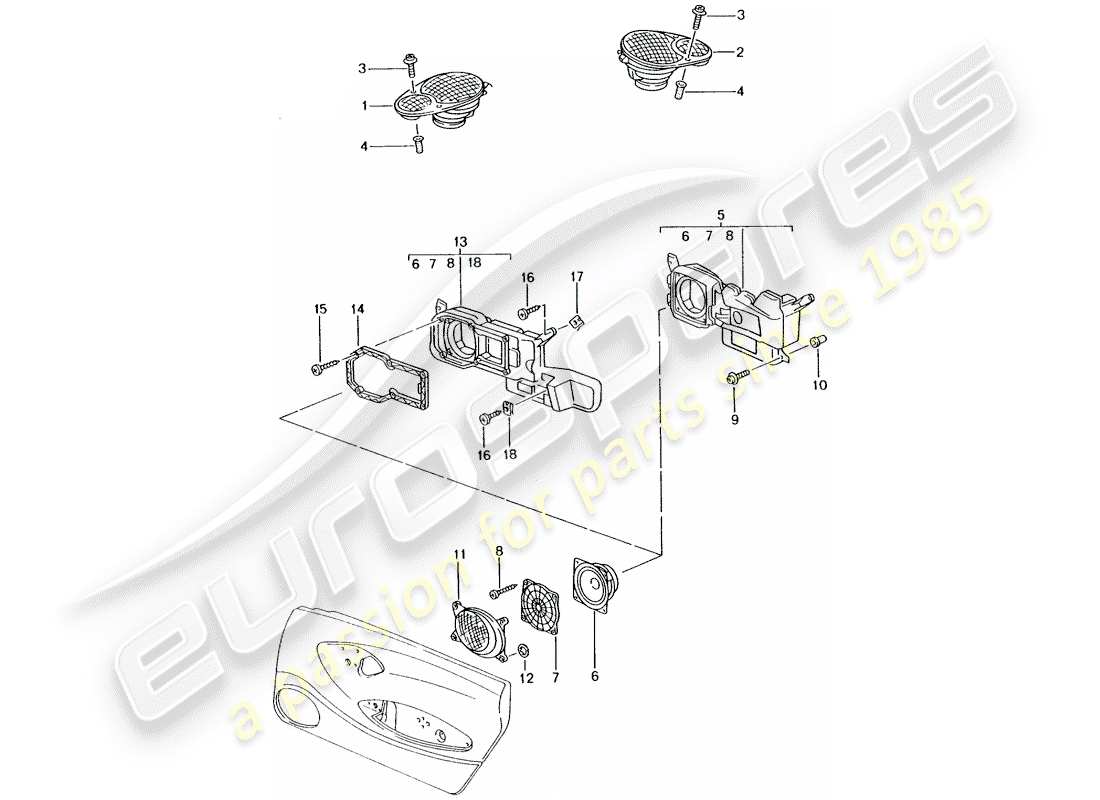 Porsche Boxster 986 (2004) LOUDSPEAKER - LOUDSPEAKER - M 680/MJ.02- - SEE ILLUSTRATION: Part Diagram