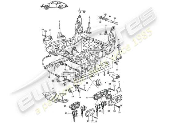 a part diagram from the Porsche Seat 944/968/911/928 (1985) parts catalogue