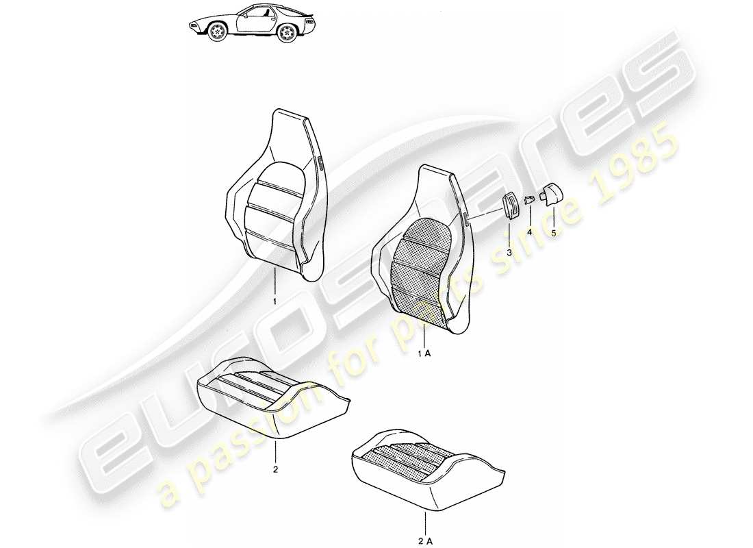Porsche Seat 944/968/911/928 (1994) COVER - HEATER ELEMENT - SPORTS SEAT - D - MJ 1985>> - MJ 1986 Part Diagram