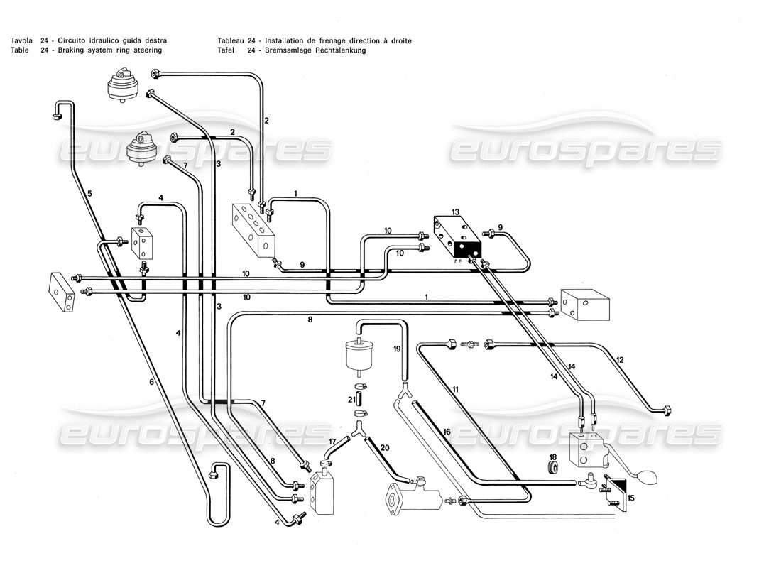 Maserati Merak 3.0 Braking System Ring System Parts Diagram