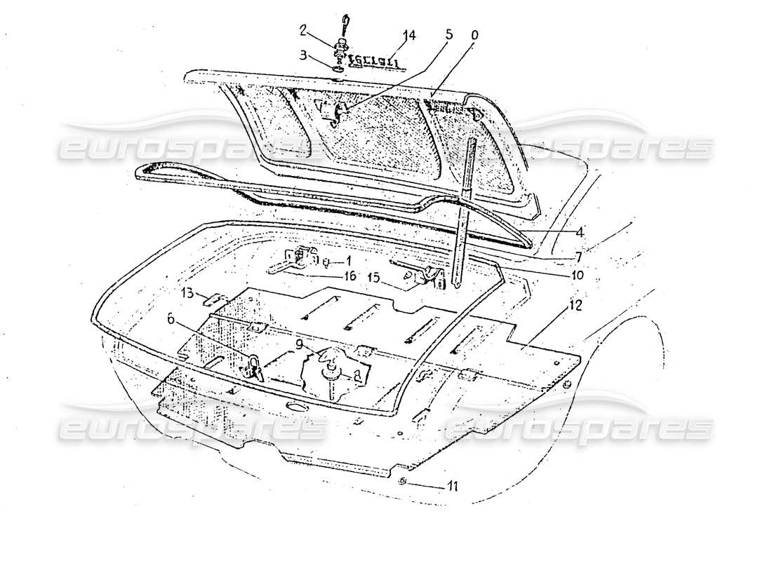 Ferrari 330 GT 2+2 (Coachwork) Boot compartment (edition 1) Parts Diagram