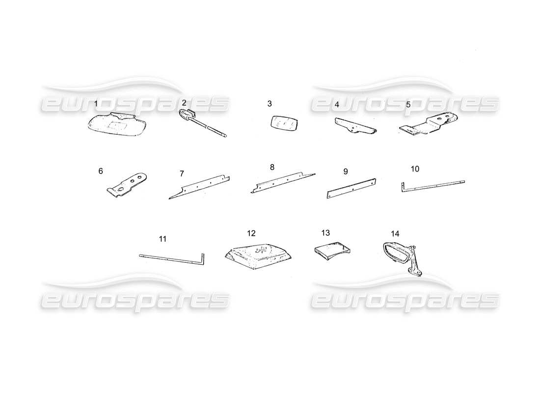 Ferrari 250 GT (Coachwork) Fittings (continued) Parts Diagram