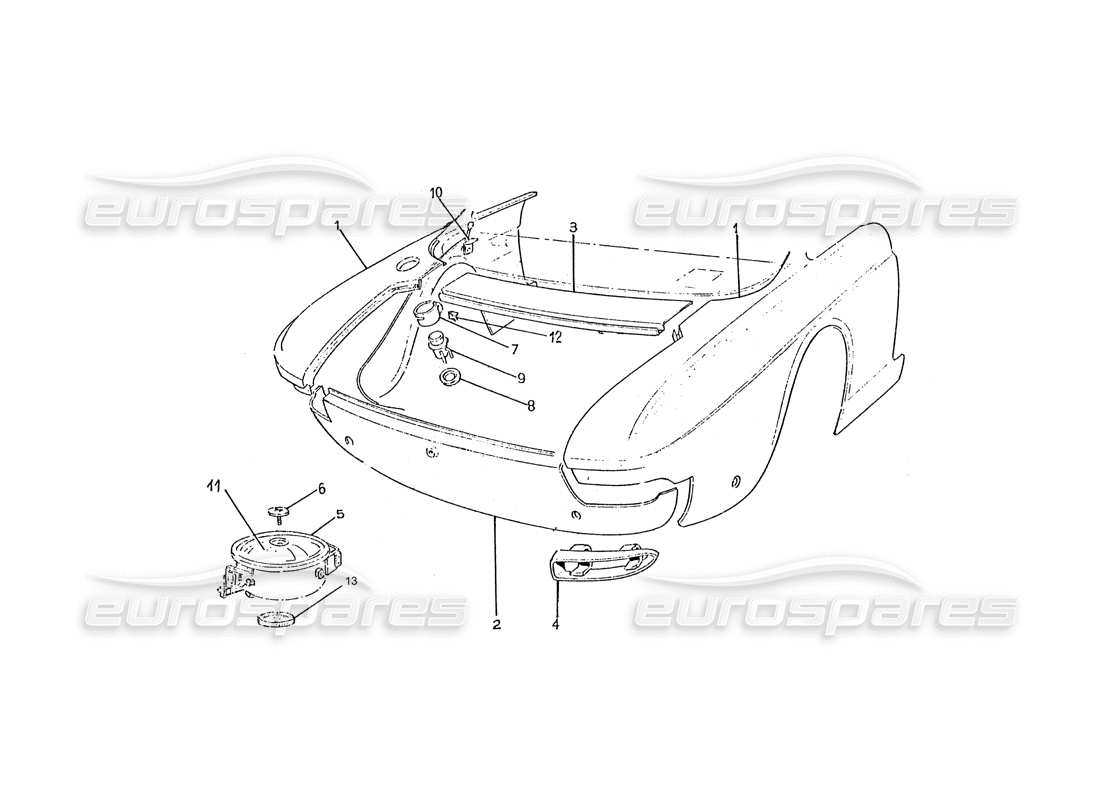 Ferrari 330 GTC / 365 GTC (Coachwork) Rear End Panels Parts Diagram