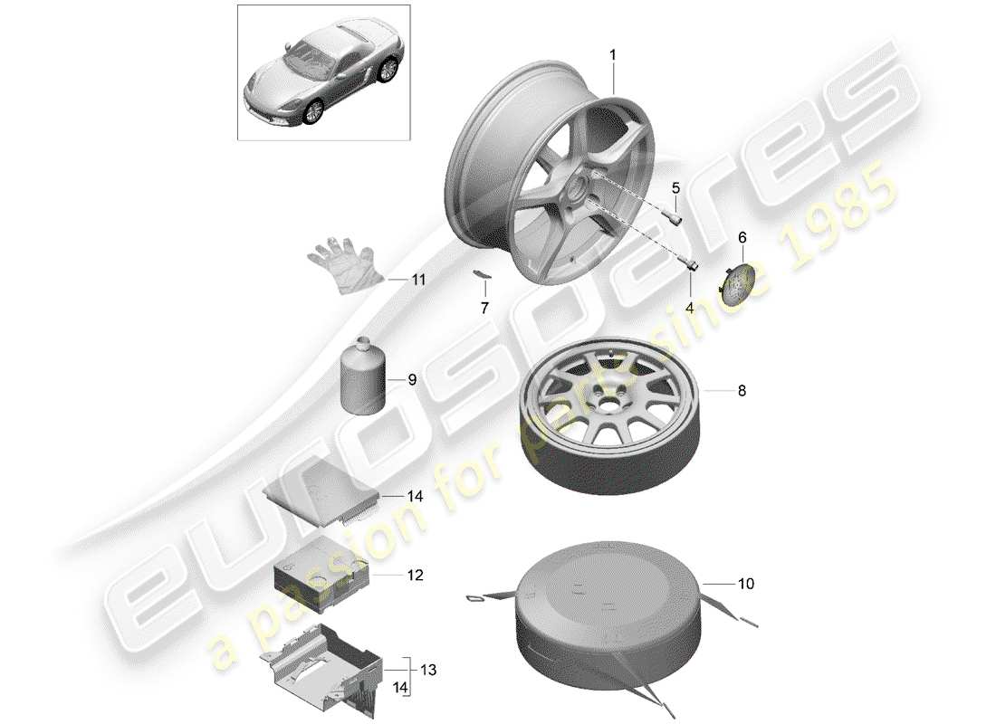 Porsche 718 Boxster (2020) ALLOY WHEEL Part Diagram